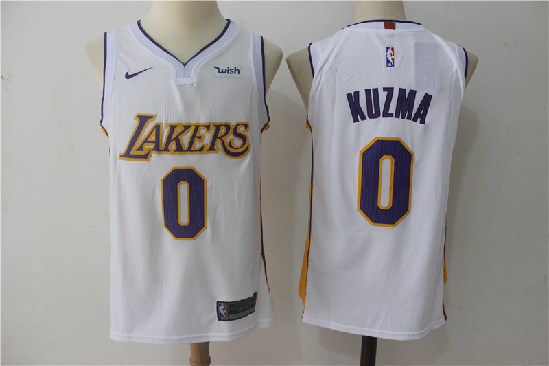 Men Los Angeles Lakers 0 Kuzma White NBA Jerseys